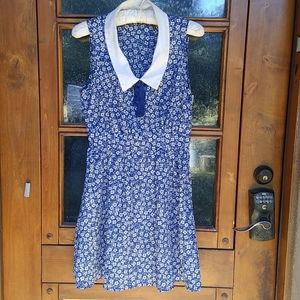 Blue floral print dress